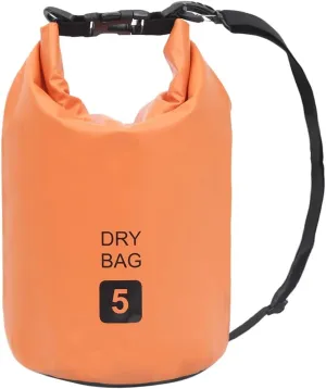 Protects Valuables with Waterproof Dry Bag, Durable PVC Construction, Lightweight and Portable for Outdoor Activities, Orange and Black