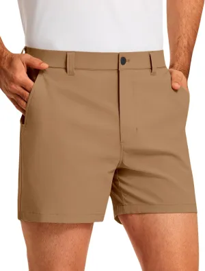PULI Golf Shorts Men 5 Inch Inseam Stretch Casual Dress Shorts with Pockets Waterproof Lightweight Quick Dry