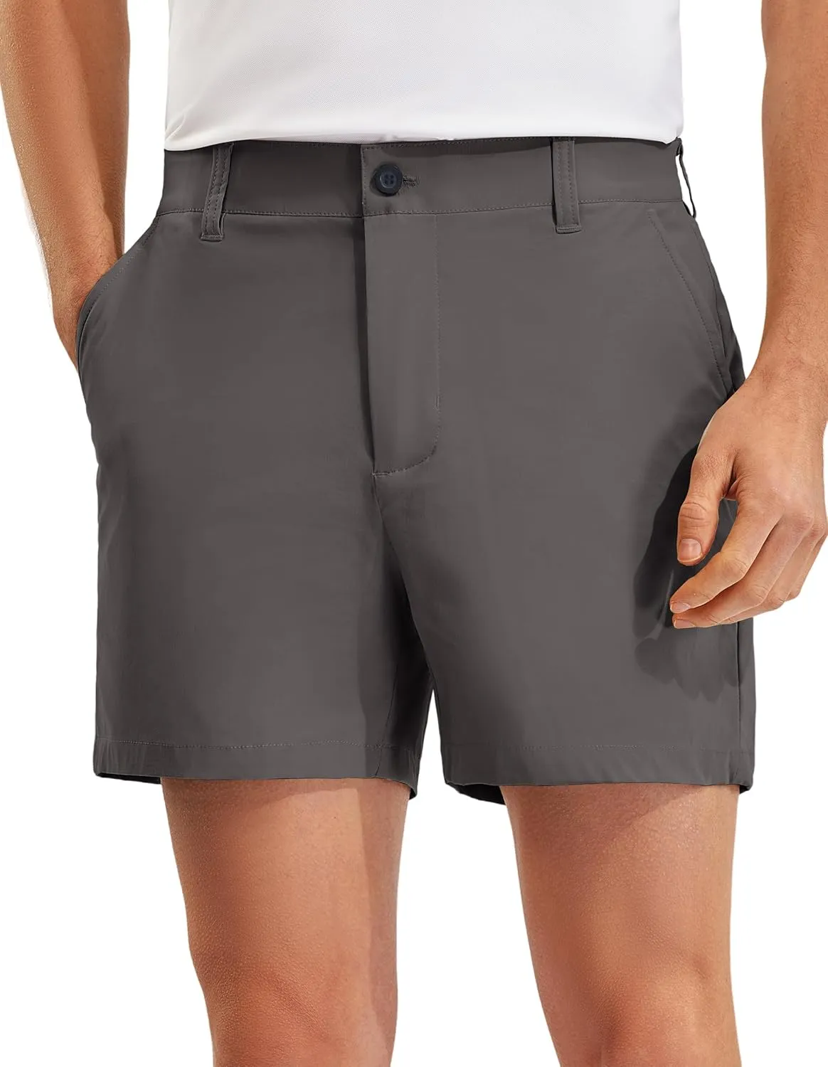 PULI Golf Shorts Men Relaxed Fit Stretch Dress Lightweight Casual Waterproof Travel Quick Dry Summer Shorts 5 Inch Inseam