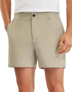 PULI Golf Shorts Men Relaxed Fit Stretch Dress Lightweight Casual Waterproof Travel Quick Dry Summer Shorts 5 Inch Inseam