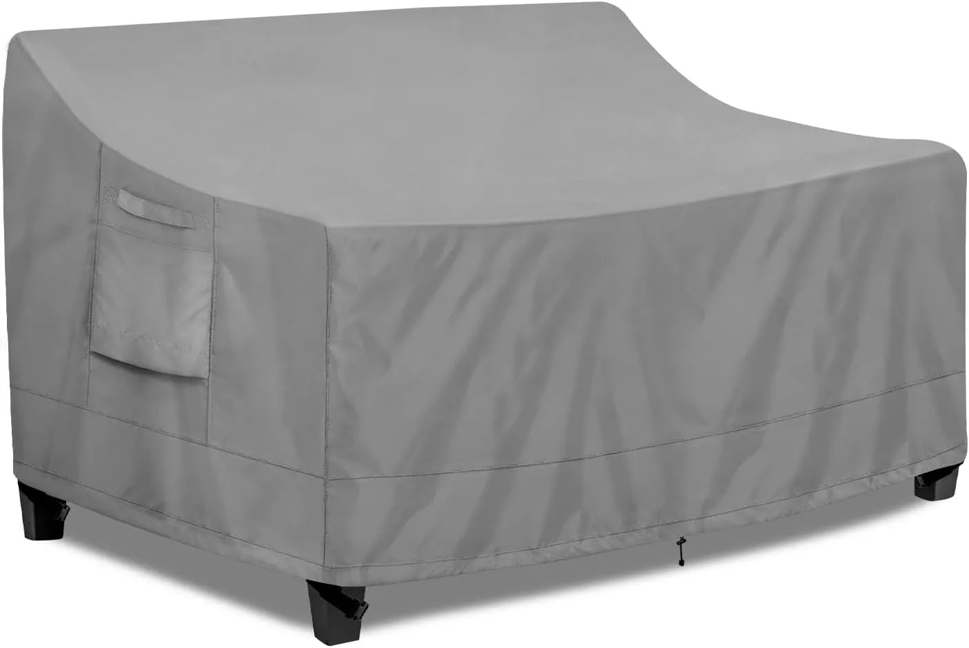 PureFit Outdoor Couch Cover Waterproof Patio Sofa Furniture Covers, 2-Seater Outdoor Loveseat Cover with Air Vent and Handles, 60W x 35D x 35H Inches, Gray