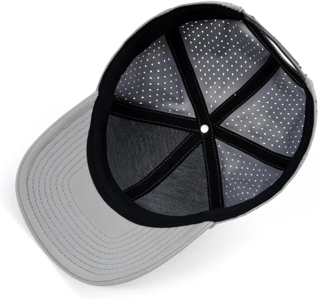 Quick-Dry Snapback Hats, 6-Panel Water-Resistant Mesh Baseball Caps for Men & Women, Golf, Running or Workouts