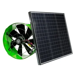 QuietCool AFG SLR-40 Solar Attic Fan for Gable Vents - 40 Watt Adjustable Panel - Included AC/DC Inverter for 24/7 Runtime - Thermostat Controlled