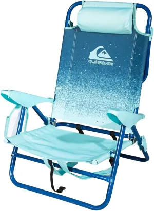 Quiksilver Beach Chair – Lightweight Backpack Folding Chair with Adjustable Recline and Cup Holder – Portable and Durable Chairs for Beach, Camping Chair, or Concerts in The Park