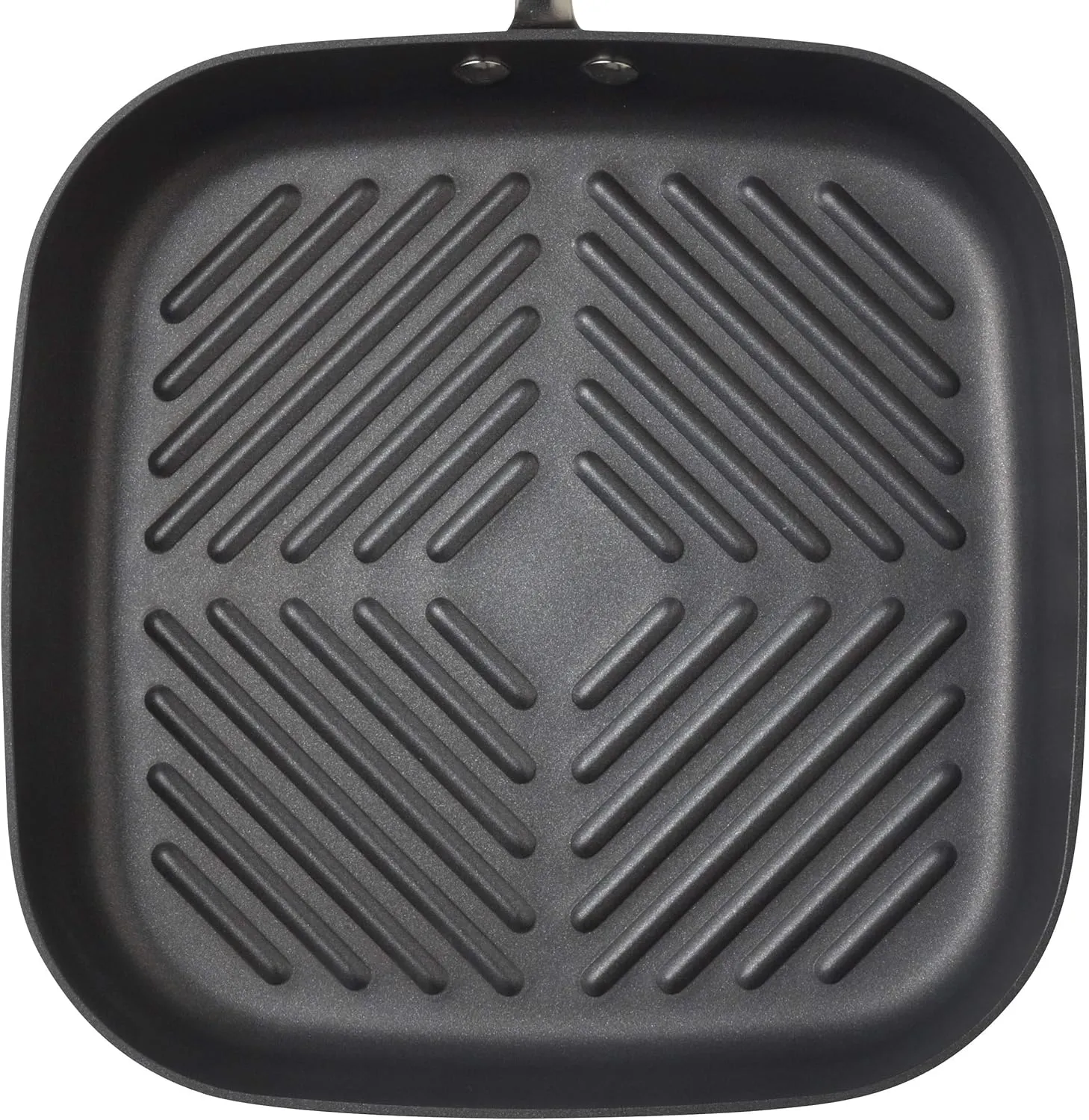 Rachael Ray Brights Hard Anodized Nonstick Square Griddle, Grill Pan (11-Inch), Gray with Orange Handles