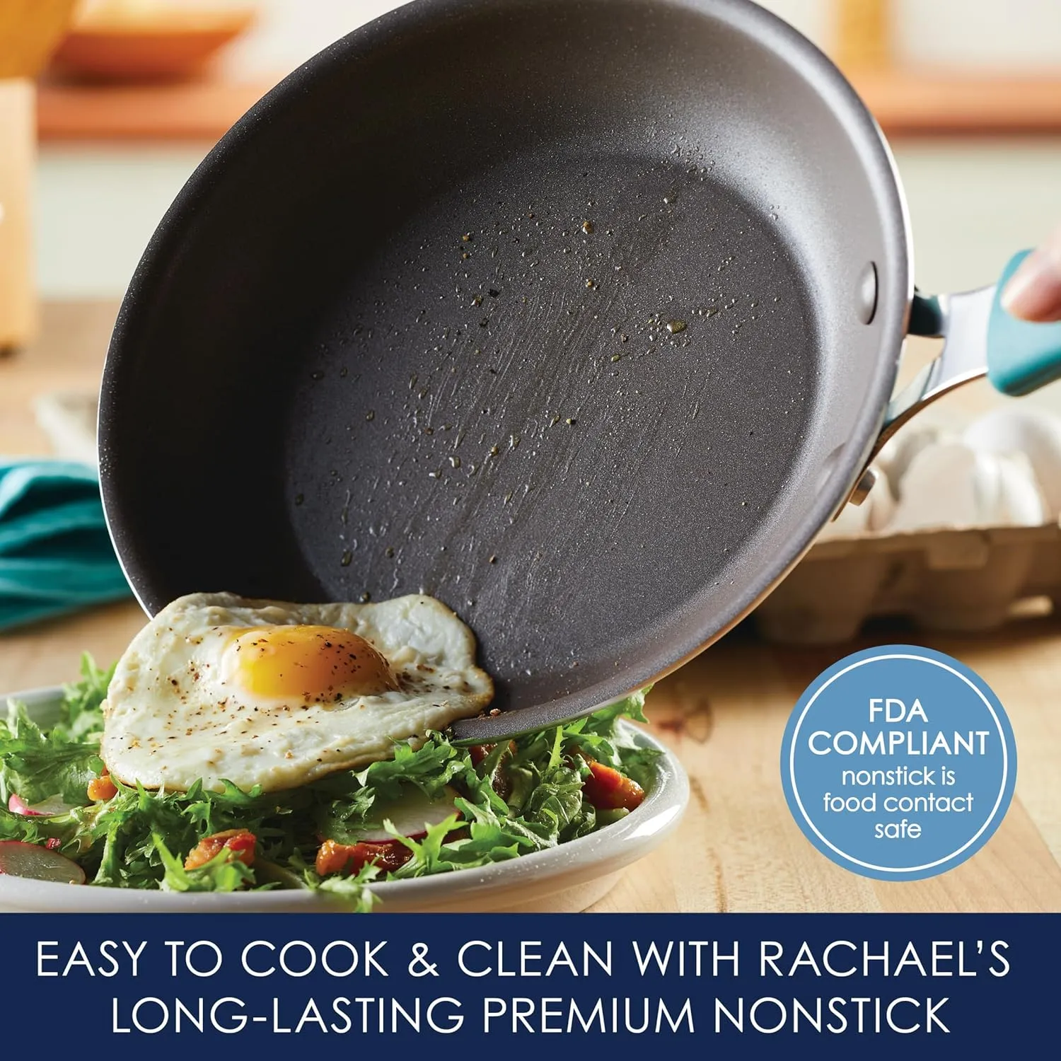 Rachael Ray Cook   Create Nonstick Frying Pan/Skillet, 8.5 Inch, Agave Blue