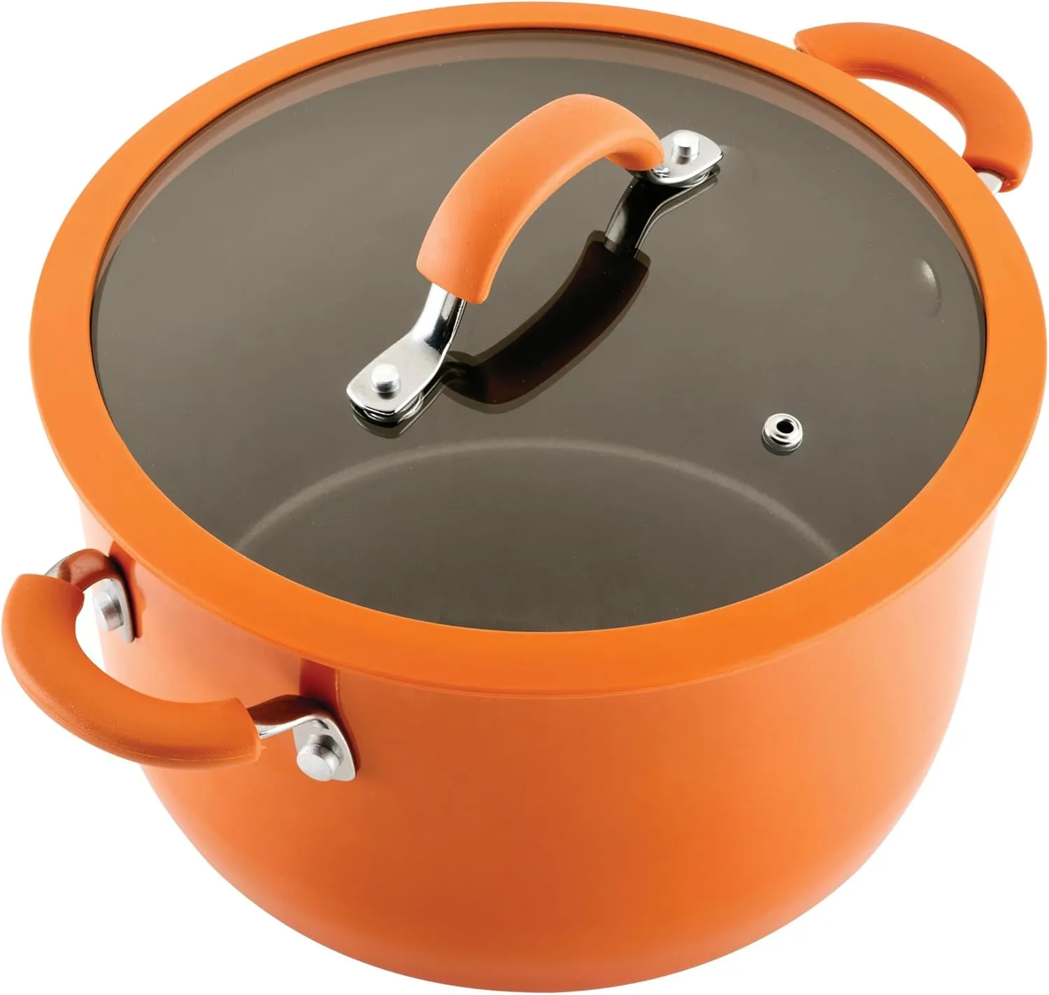 Rachael Ray Cook   Create Nonstick Pots and Pans Set with Universal Space-Saving Lids, Baking Pan/Cookie Sheet, and Kitchen Cooking Tools, Cookware Set, 11 Piece - Orange