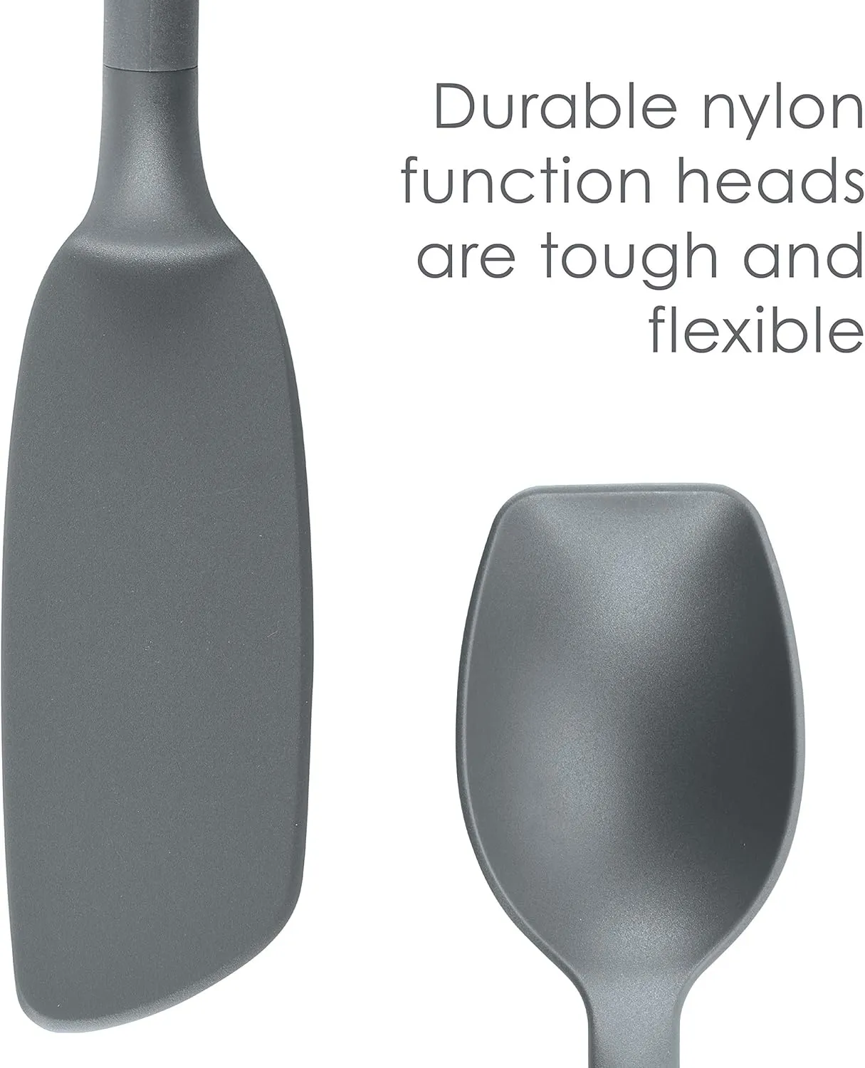 Rachael Ray Tools and Gadgets Lazy Crush & Chop, Flexi Turner, and Scraping Spoon Set / Cooking Utensils - 3 Piece, Gray