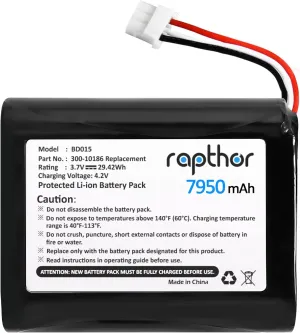 rapthor 7950mAh Replacement Battery 300-10186 for ADT Command Smart Security Panel 3.6V / 3.7V / 4.2V 29.42Wh