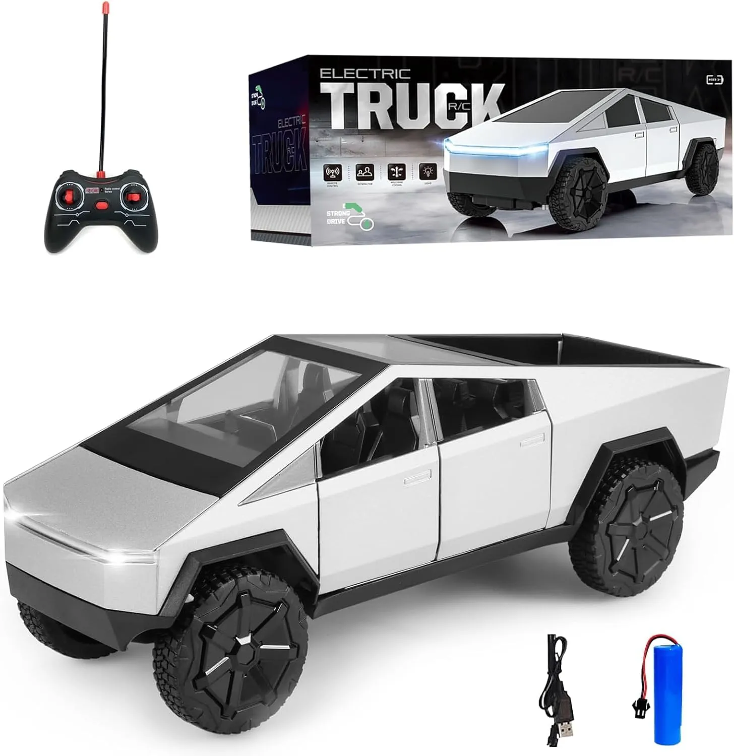 RC Toys Car, Sliver Metal with LED Light and Reality Sound, Model for Lovers Collection (Black)