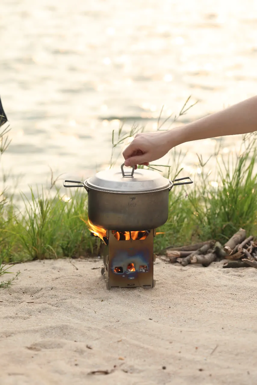 Réchaud à Bois et Grill en Titane