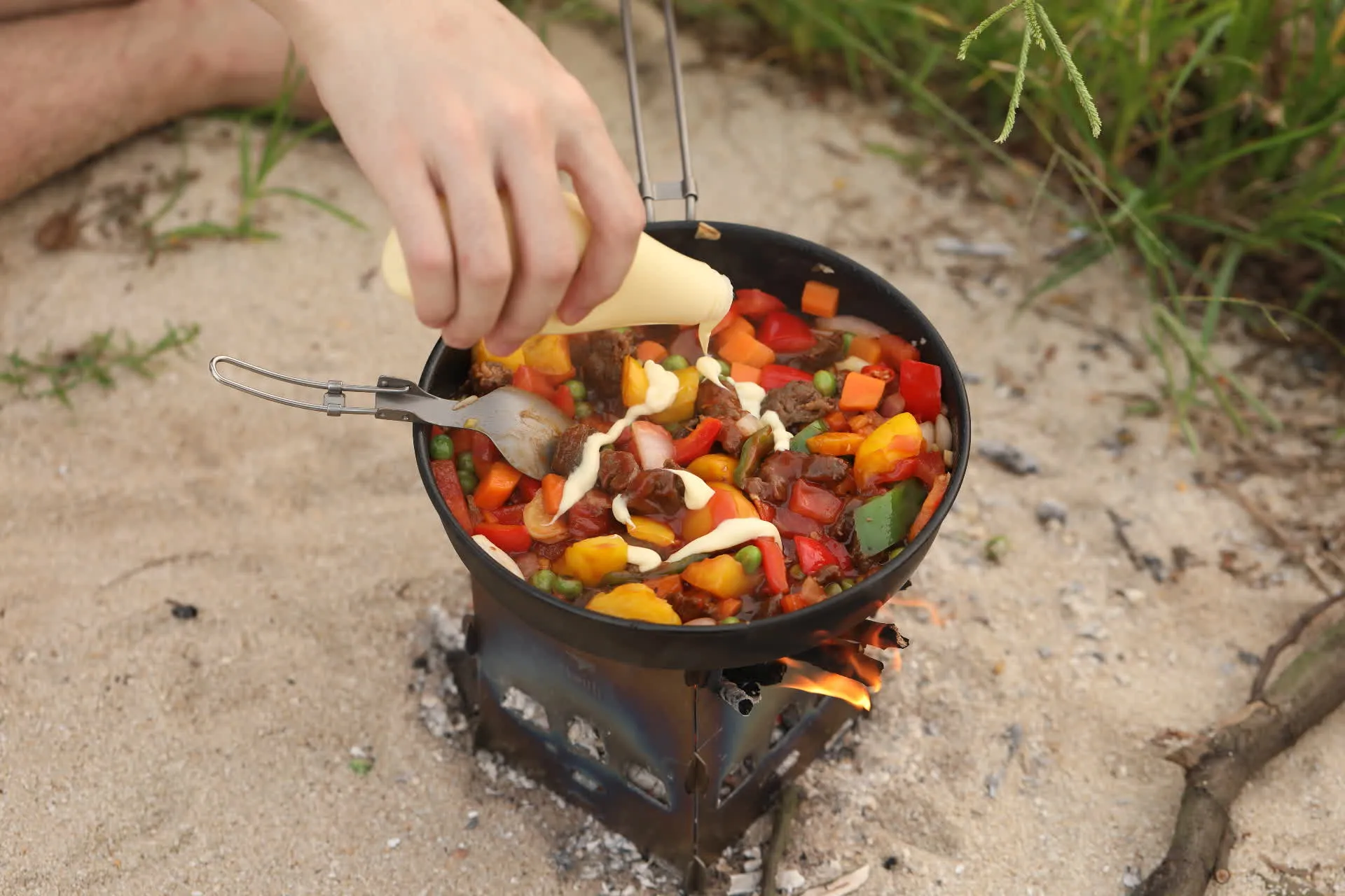 Réchaud à Bois et Grill en Titane