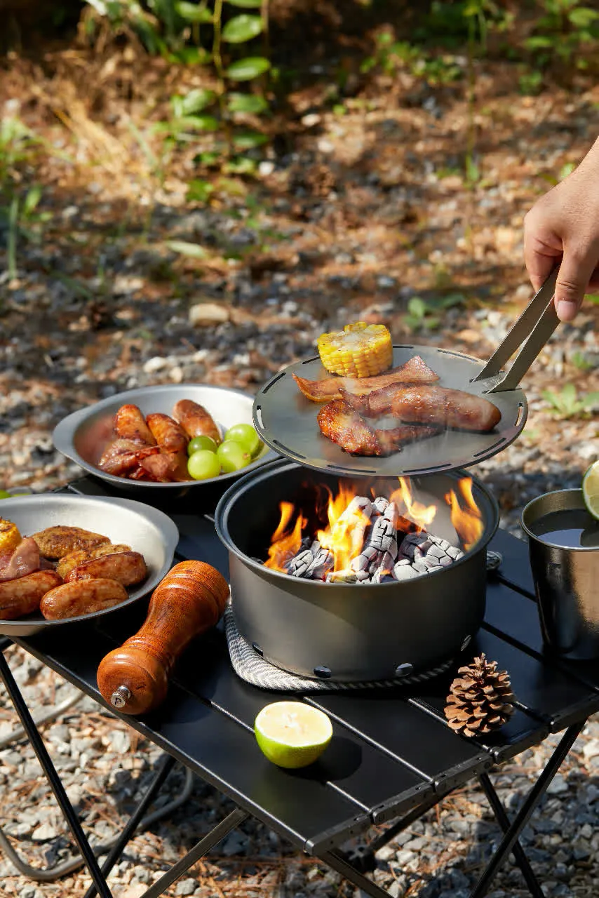 Réchaud à Bois et Grill en Titane