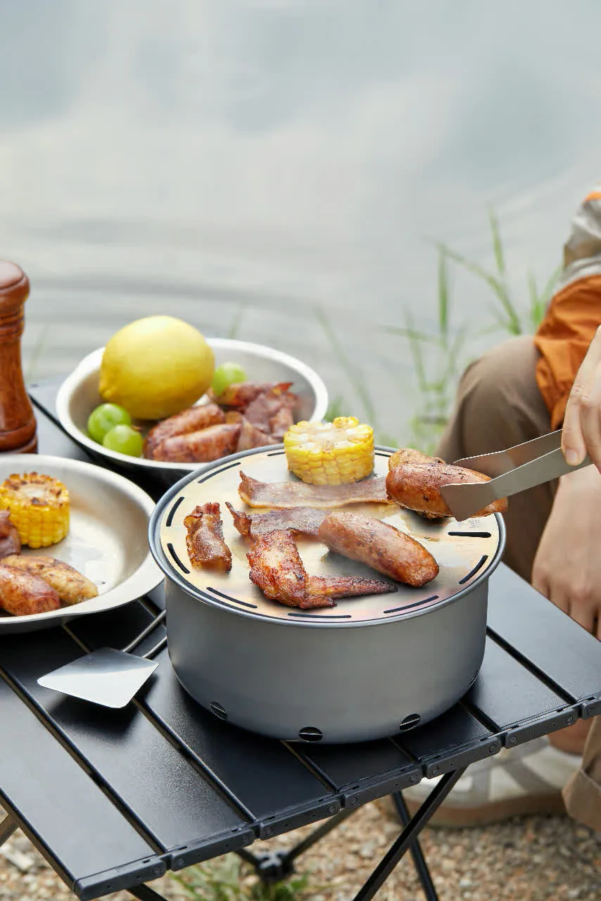 Réchaud à Bois et Grill en Titane