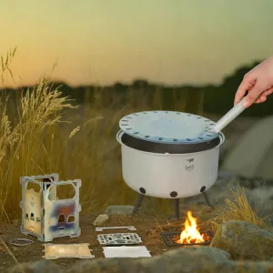 Réchaud à Bois et Grill en Titane