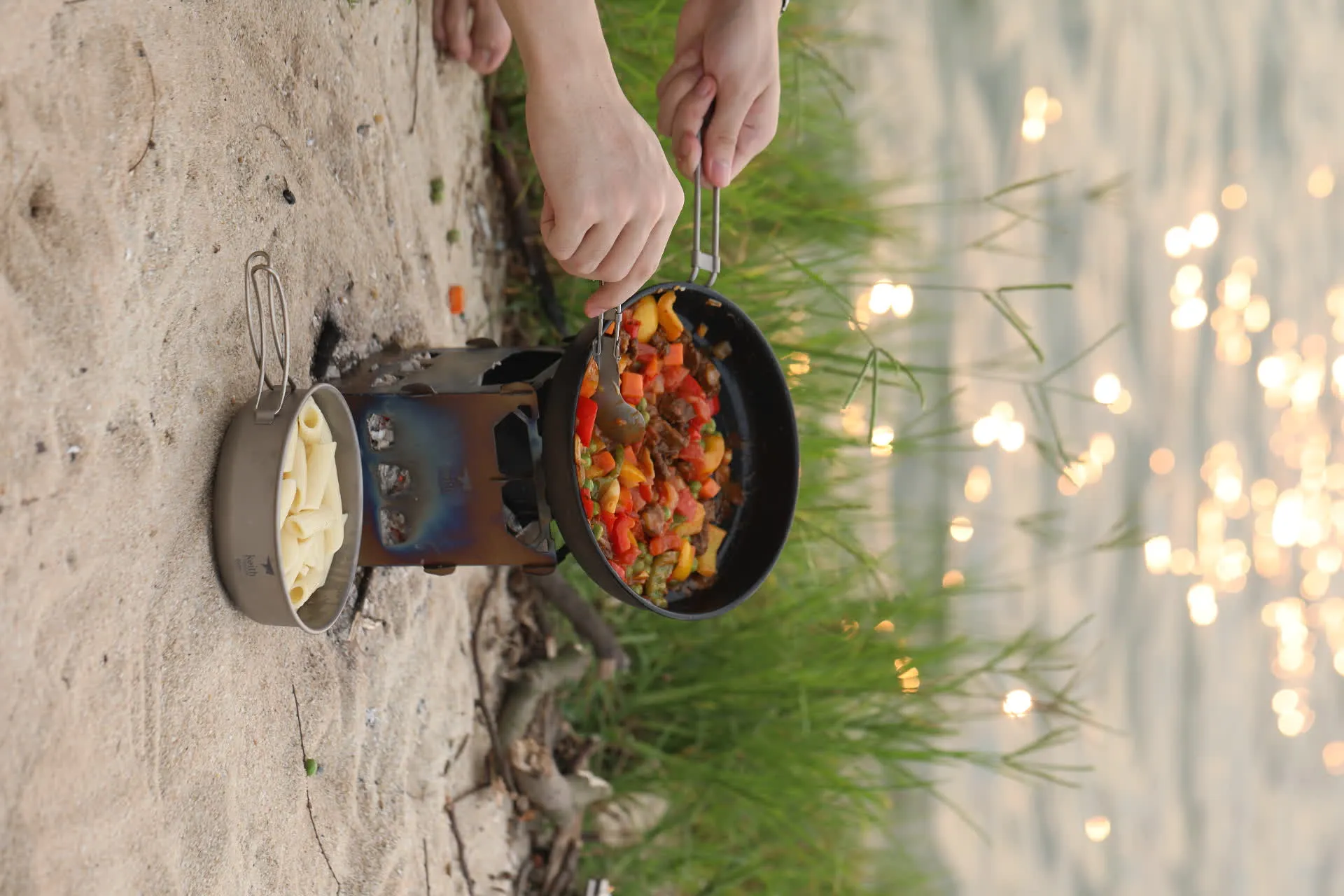 Réchaud à Bois et Grill en Titane