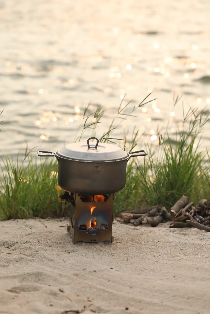 Réchaud à Bois et Grill en Titane
