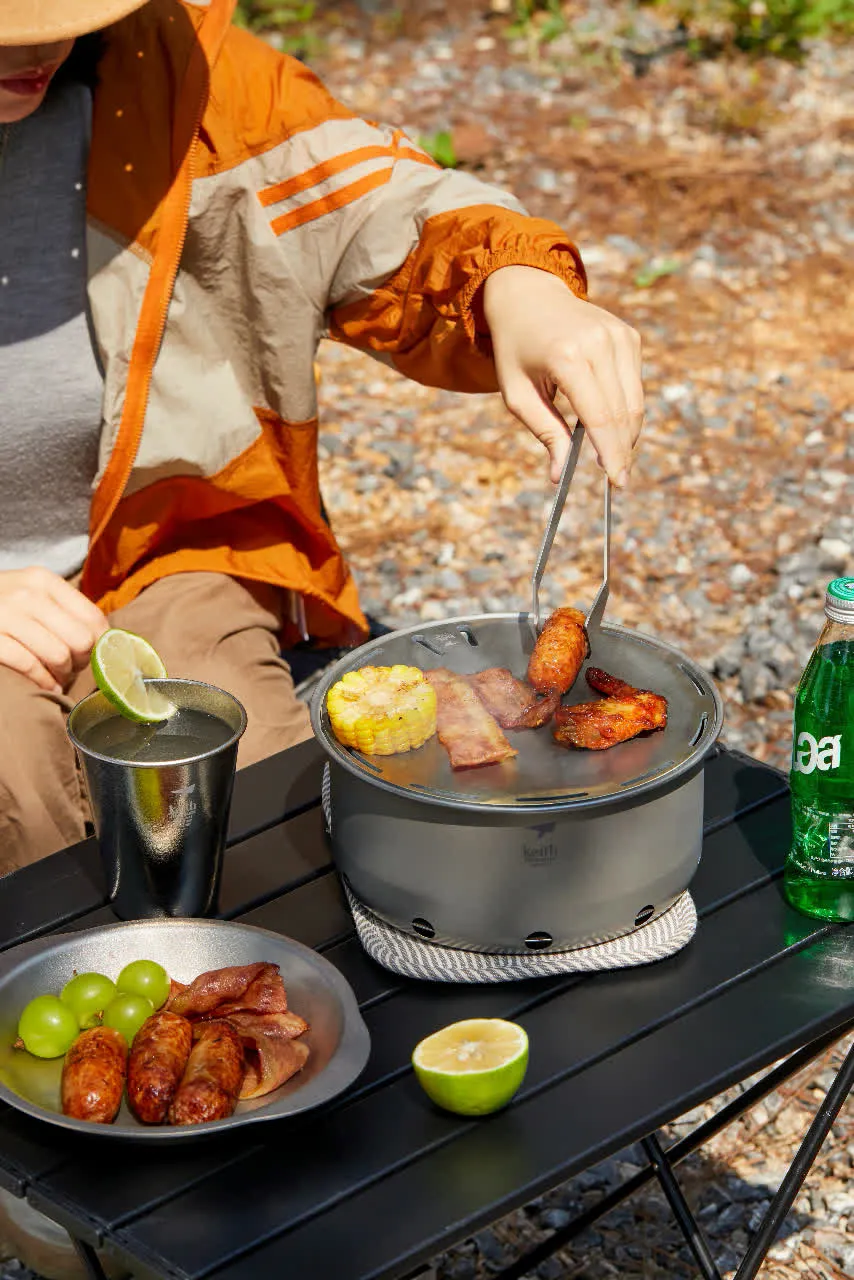Réchaud à Bois et Grill en Titane