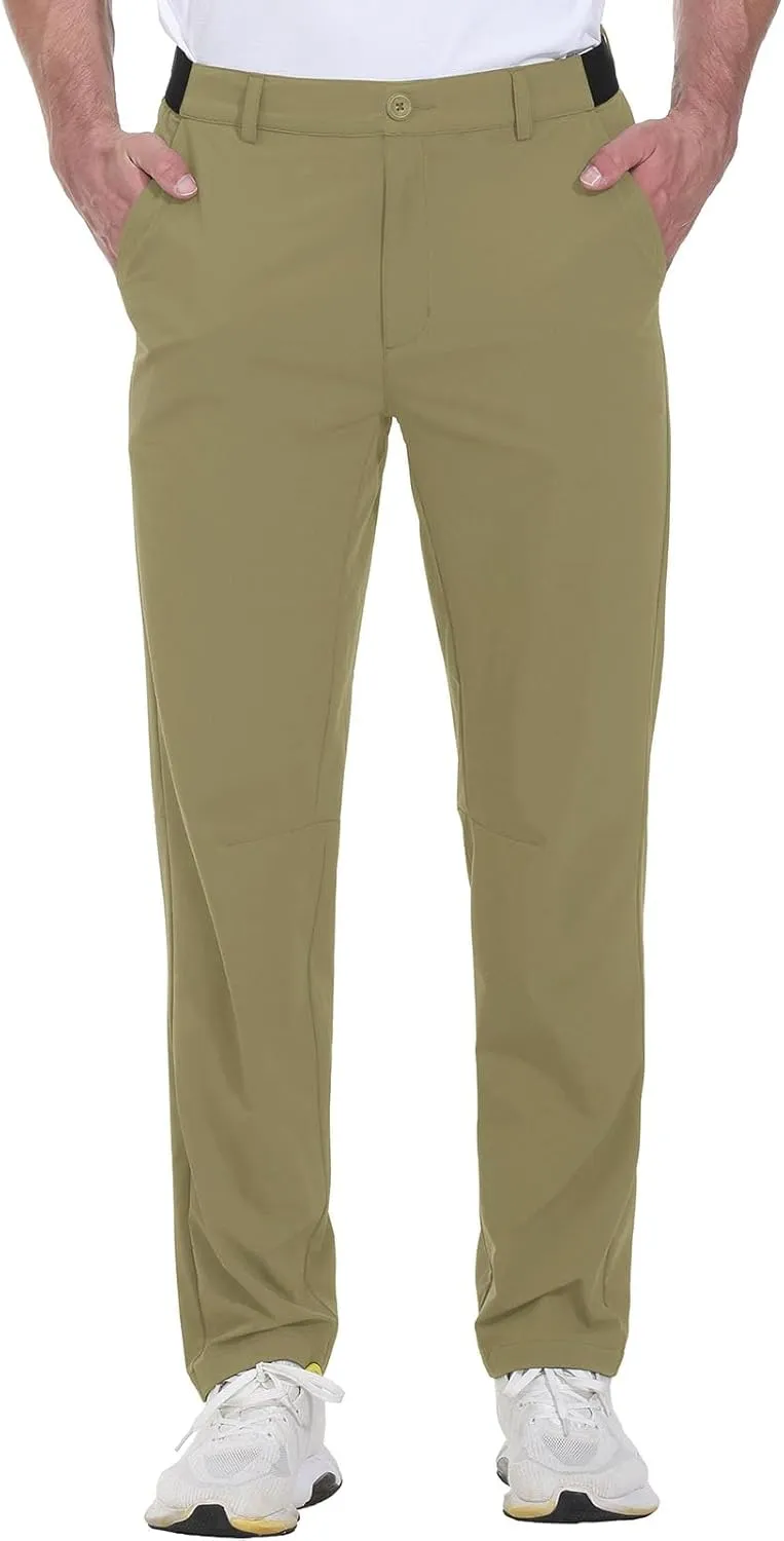 Rdruko Men's Stretch Golf Pants Quick Dry Lightweight Casual Dress Pants with Pockets