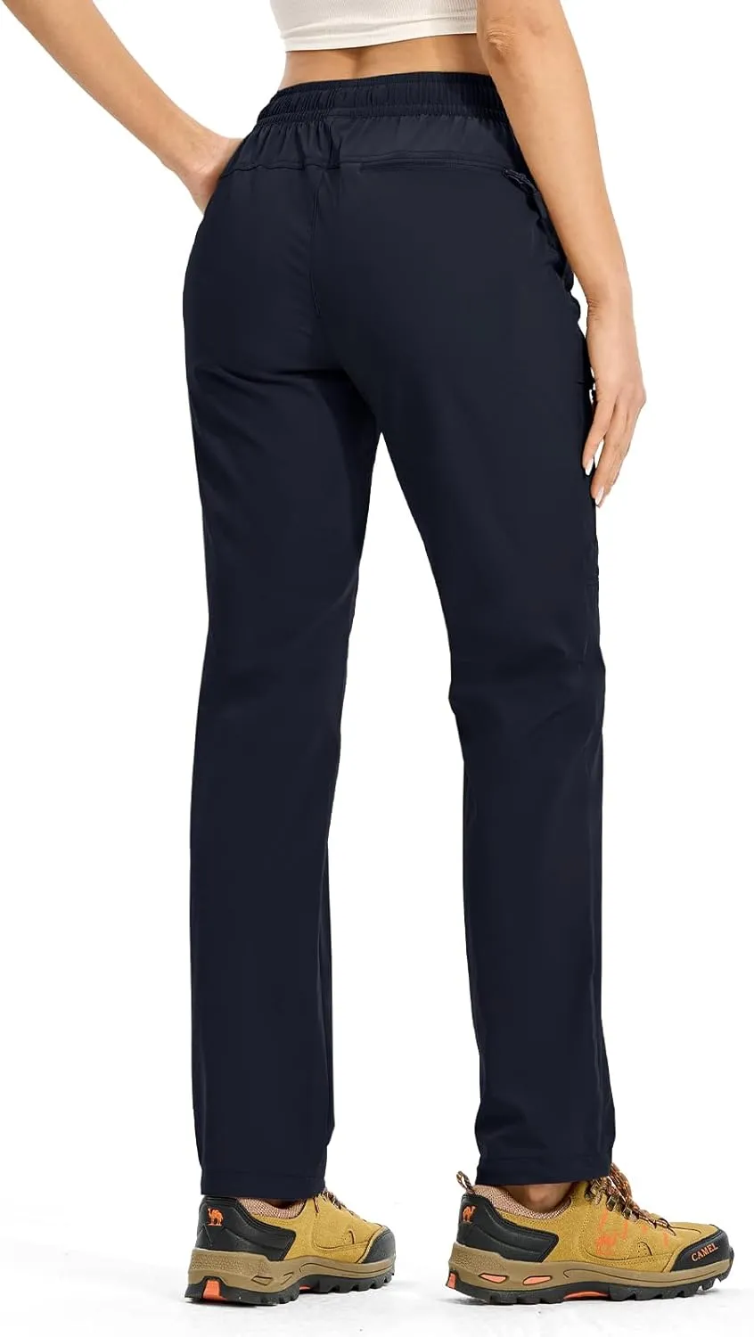 Rdruko Women's Hiking Pants Lightweight Quick Dry Water Resistant Cargo Outdoor Travel Pants Elastic Waist