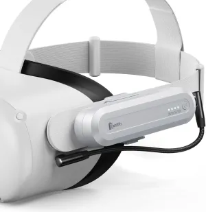 Rechargeable Battery Pack for Oculus & Meta Quest 3S & 3 & 2 | 5000mAh Power Bank Extend VR Playtime Up to 4 Hours | Lightweight & Secure Head Strap Accessory with Adjustable Straps | No Drop-Offs
