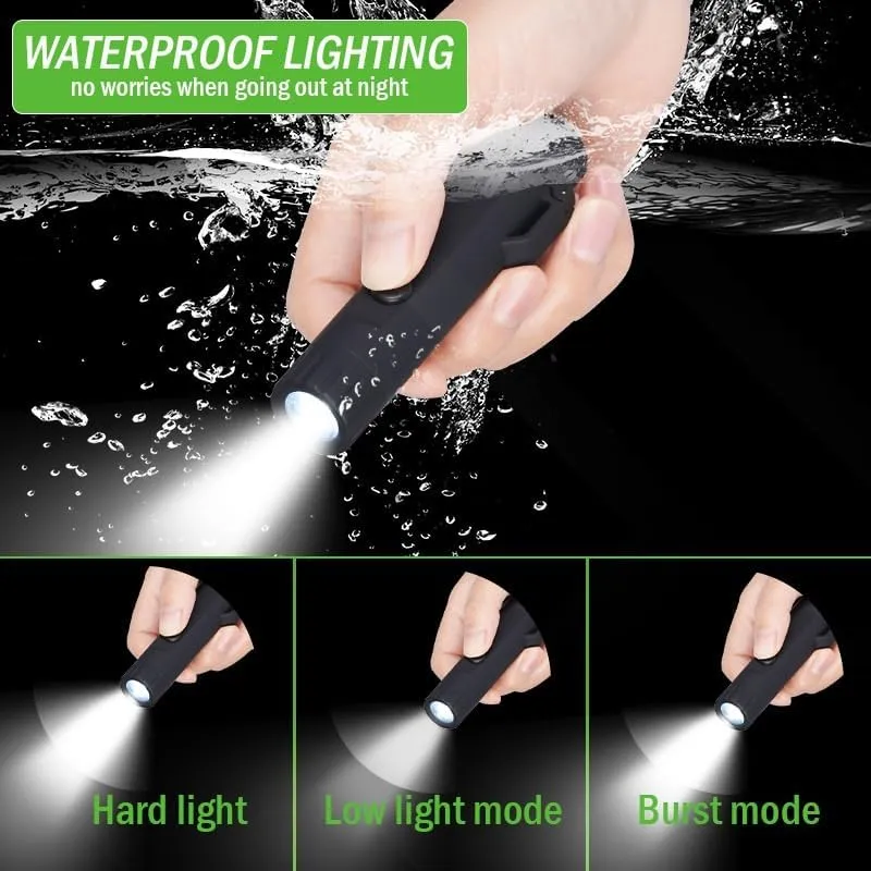 Rechargeable USB Lighter Plasma Dual Arc Lighter, Electronic Lighter Flameless Windproof Waterproof Lighter with Flashlight Compass 2 in 1 Lighter with Lanyard for Outdoor Camping Survival Tactical Eq