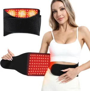 Red Light Therapy for Body: Infrared Light Therapy Belt Heating Massage Pad with Vibration for Back, Waist, Shoulder, and Belly Pain Relief, Portable Relaxation for Home, Men & Women (Deep Black)