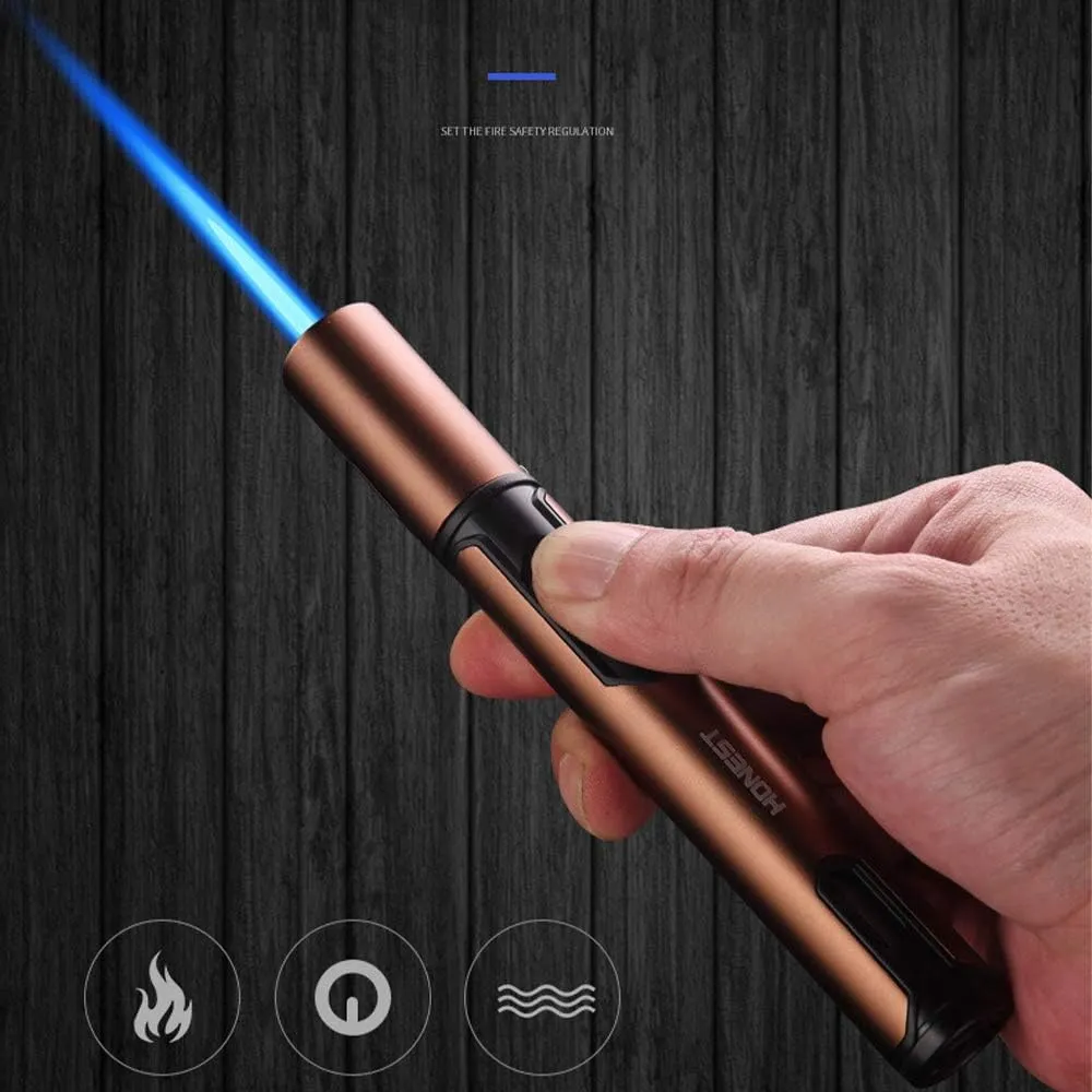 Refillable Butane Torch Lighter in Pocket Size Jet Flame Cigar Lighter Multipurpose for Grill BBQ Camping Outdoor (Butane Gas Not Included)
