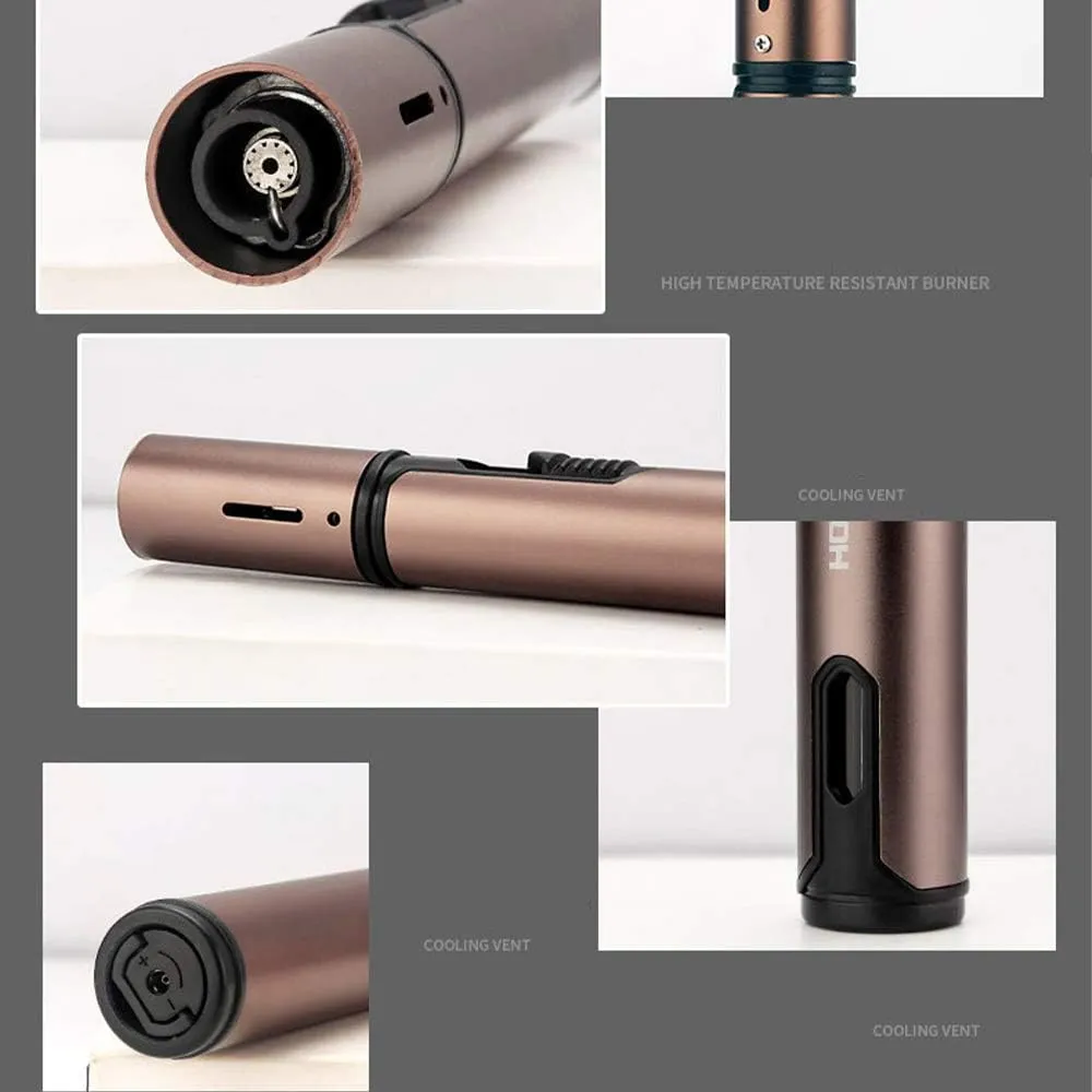 Refillable Butane Torch Lighter in Pocket Size Jet Flame Cigar Lighter Multipurpose for Grill BBQ Camping Outdoor (Butane Gas Not Included)