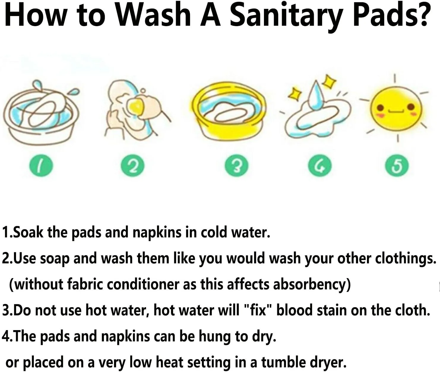 Regular Flow Women Daily Use Cloth Reusable Menstrual Pads Sets Including 1pc Mini Wet Bag and 6pcs Regular Flow Menstrual Mama Pads Cloth Sanitary Napkins