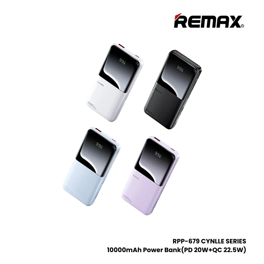 REMAX RPP-679 Cynlle Series 10000mAh PD QC Fats Charging Power Bank(PD 20W QC 22.5W) - Purple