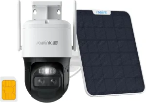 REOLINK 4K Dual Lens Cellular Security Camera, 4G LTE Auto Tracking, No WiFi Solar Powered, SIM Card Included, 6X Hybrid Zoom, 8MP Color Night Vision, Motion Alert, TrackMix LTE   SP, Updated Version