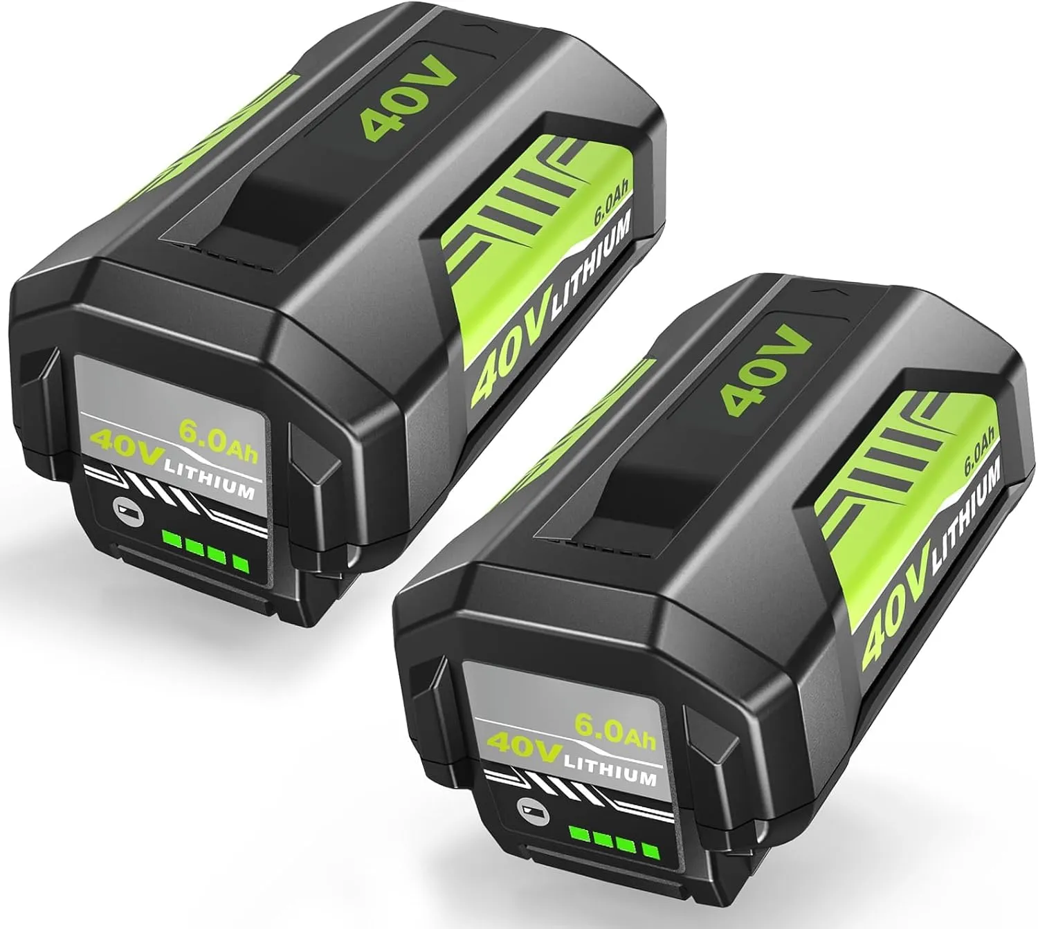 Replacement for Ryobi 40V Battery 6.0Ah Compatible with Ryobi 40 Volt Battery OP4040 OP40401 OP4026 OP40261 OP4050 OP40201 OP40601 Cordless Power Tools 2-Pack(Green)