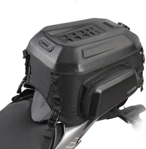 Rhinowalk Motorcycle Travel Luggage, Expandable motorcycle tail bag 35L,Waterproof All Weather/Trunk/Rack Bag with Sissy Bar Straps-Carbon Black