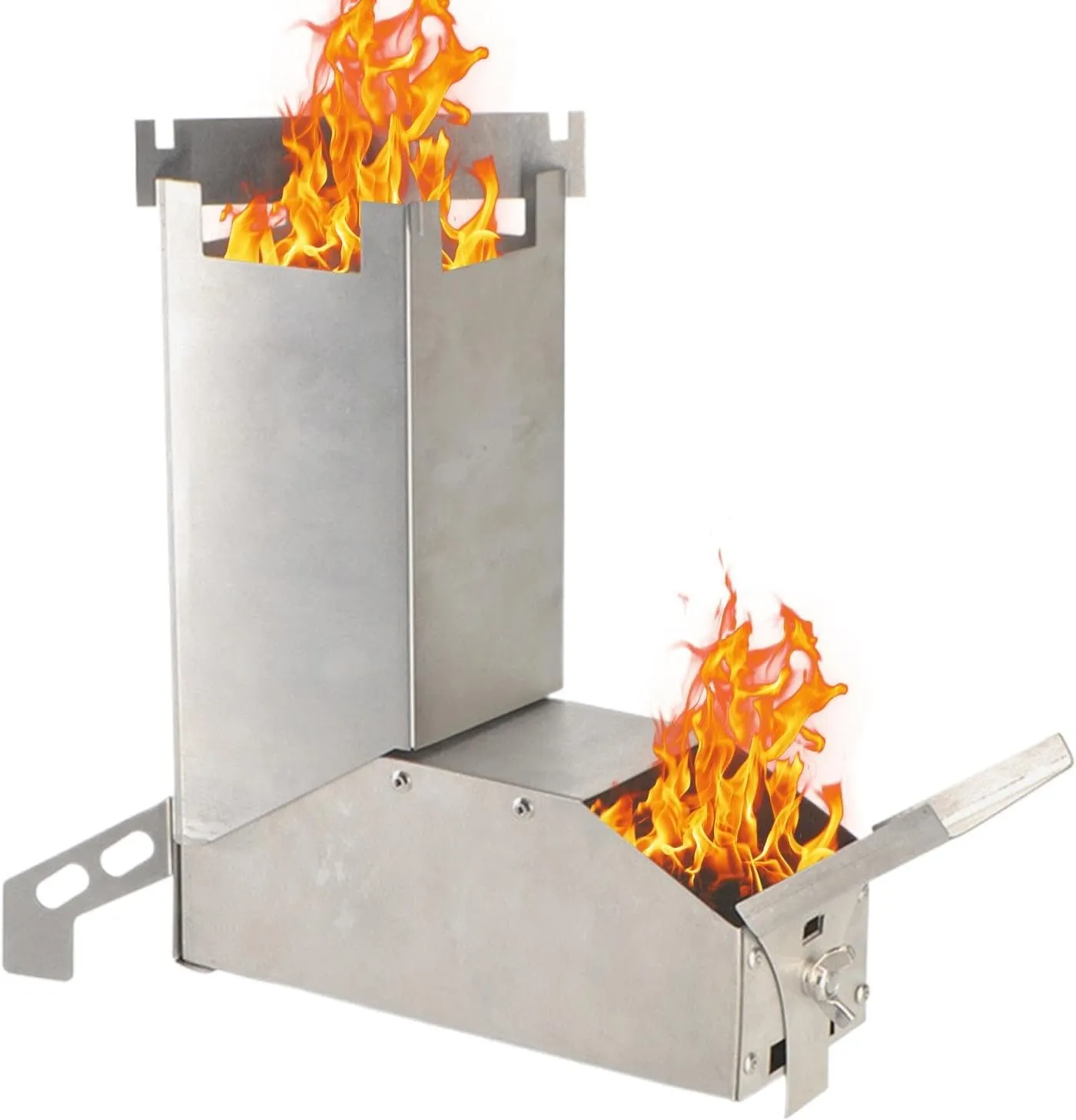 Rocket Furnace Kitchen Portable Wood Burner Camping Lid Portable Outdoor Removable Charcoal Stoves with Tent Carry Bag