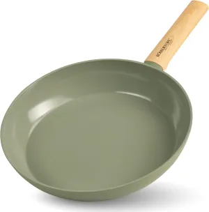 Romertopf 10 Inch Nonstick Frying Pan Skillet, Non Stick Ceramic Fry Pan Egg Pan Omelet Pans, Stone Cookware Chef's Pan, PFOA Free,Induction Compatible