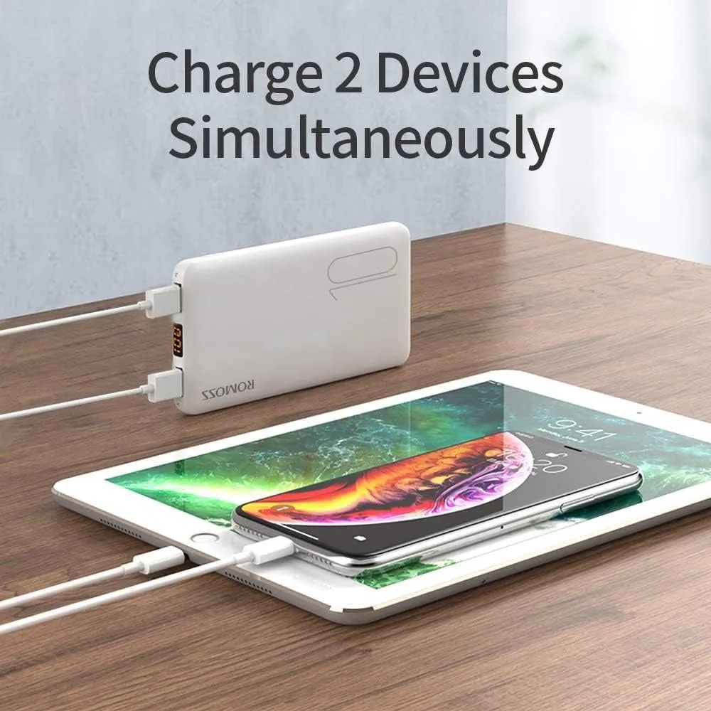 Romoss Ultra-Slim Portable Power Bank 10000mAh - White