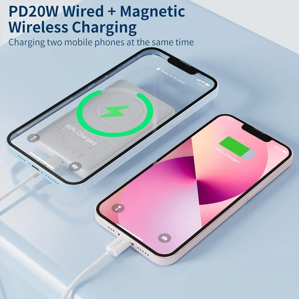 Romoss WSS05 5000mAh 20W Magnetic Wireless Fast Charging Mini Power Bank - White