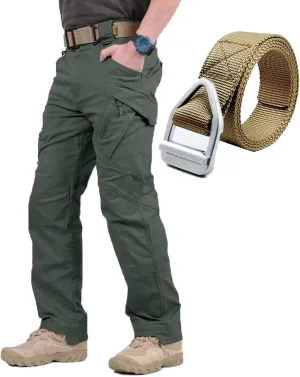 Rugstor Flexcamo - Tactical Waterproof Pants, Lightweight Waterproof Quick Dry Tactical Pants with Belt
