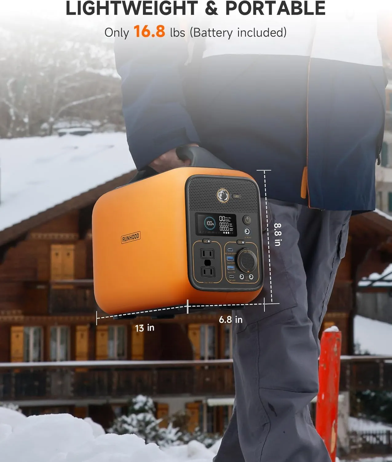 RUNHOOD Portable Power Station Rallye 600, 648Wh Hot Swappable&Replacebale Battery, Full Power in Seconds, 2X600W(Peak 1200) Pure Sine Wave AC Outlet Modular Solar Generator for Camping/RVs/Home Use
