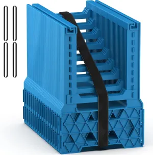 RV Sewer Hose Support 15FT with Secure Rubber Band & Carry Strap, RV Sewer Hose Holder Adjust Height for Travel Trailers, RV, Campers | Avoiding Obstacles & Deep Cradles, Quick Setup/Collapse
