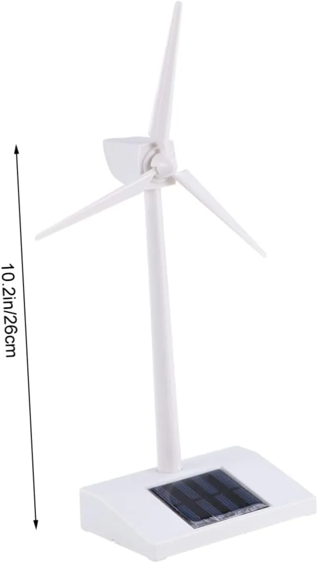 SAFIGLE 3pcs Solar Windmill Experiment：26cm Solar Powered Wind Turbine Model - Mini DIY Windmill Toy for Kids, Educational Abs Plastic Desktop Decor in White Wind Turbine Generator