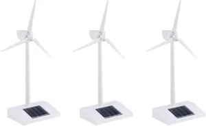 SAFIGLE 3pcs Solar Windmill Experiment：26cm Solar Powered Wind Turbine Model - Mini DIY Windmill Toy for Kids, Educational Abs Plastic Desktop Decor in White Wind Turbine Generator