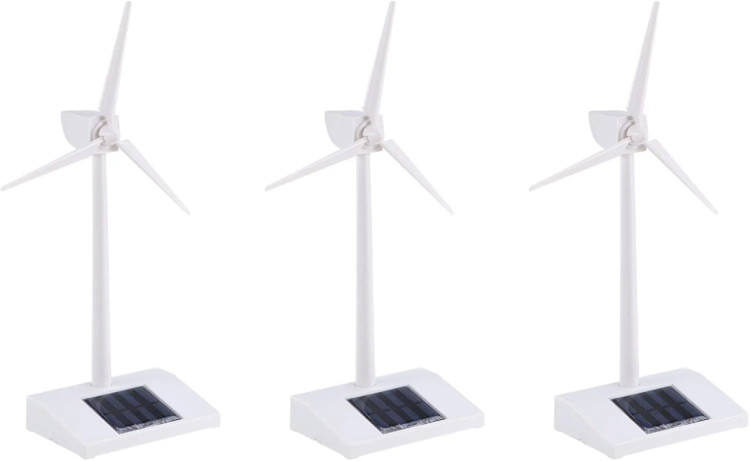 SAFIGLE 3pcs Solar Windmill Experiment：26cm Solar Powered Wind Turbine Model - Mini DIY Windmill Toy for Kids, Educational Abs Plastic Desktop Decor in White Wind Turbine Generator