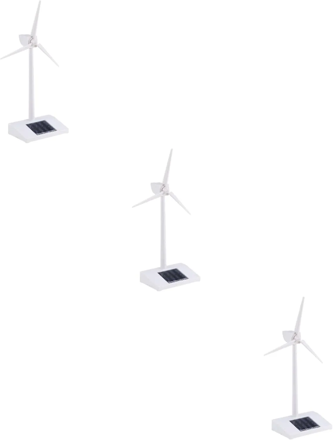 SAFIGLE 3pcs Solar Windmill Experiment：26cm Solar Powered Wind Turbine Model - Mini DIY Windmill Toy for Kids, Educational Abs Plastic Desktop Decor in White Wind Turbine Generator
