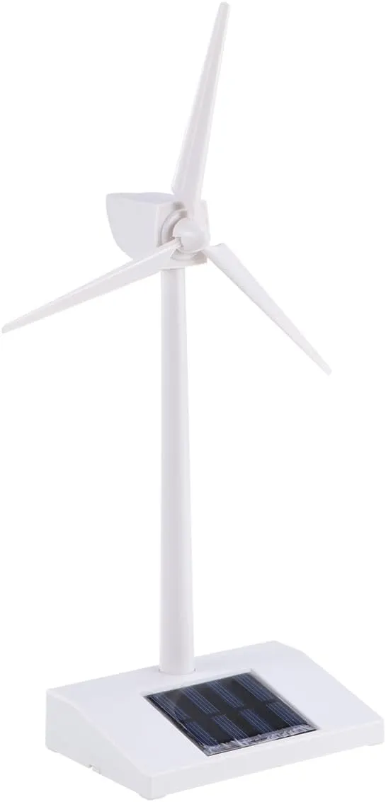 SAFIGLE 3pcs Solar Windmill Experiment：26cm Solar Powered Wind Turbine Model - Mini DIY Windmill Toy for Kids, Educational Abs Plastic Desktop Decor in White Wind Turbine Generator