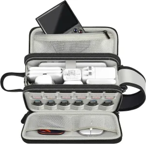 SAIKA Electronics Organizer, Cable Bag, Travel Essentials Cord Storage Case, Tech Accessories Pouch for Charger, Phone, Power Bank, USB Flash Drive, SD Cards (Box Only)
