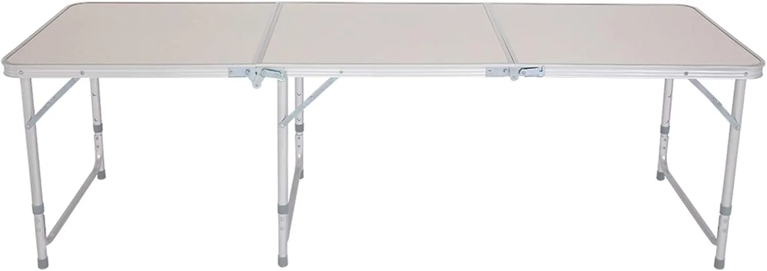 Savins gt1-ly 180 x 60 x 70cm Household Aluminum Alloy Folding Table, Suitable for Family Gatherings, picnics, Camping Trips, White
