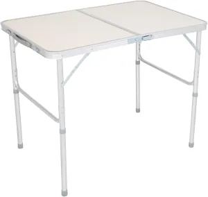 Savins gt1-ly 90 x 60 x 70 cm Household Aluminum Alloy Folding Table, Suitable for Family Gatherings, picnics, Camping Trips White