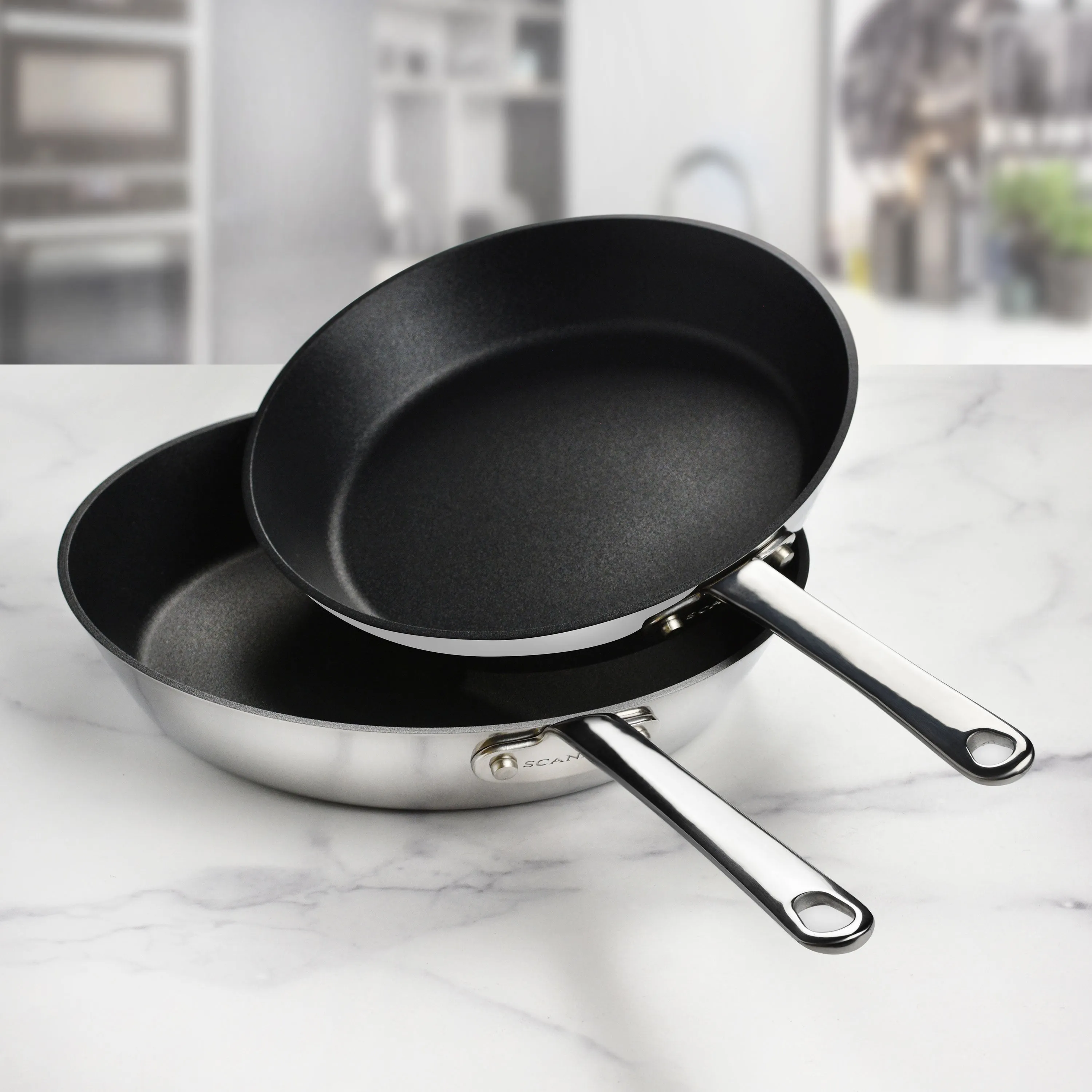 Scanpan Maitre D' Nonstick Stainless Steel 9.5 & 11" Fry Pan Set